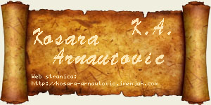Kosara Arnautović vizit kartica
